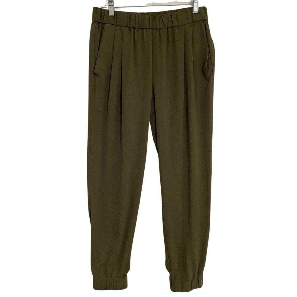 Banana Republic Dressy Crepe Jogger Pants Womens Size 10 Olive Green Pockets NEW